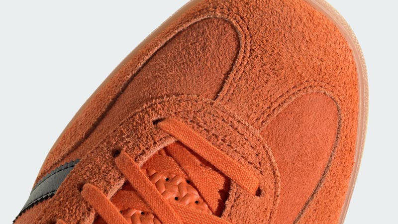 adidas Gazelle Indoor Orange Black Gum Top Closeup
