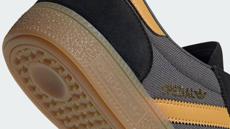 adidas Handball Spezial Black Preloved Yellow Closeup