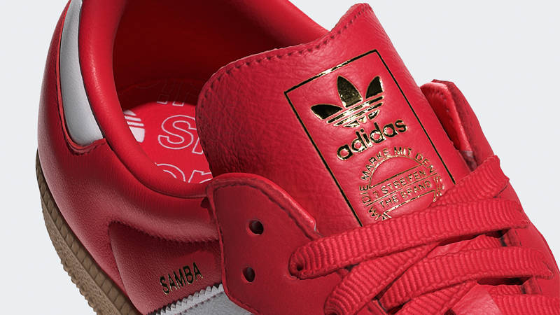 adidas Samba OG Better Scarlet White Top Closeup