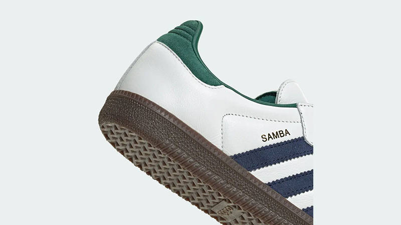 adidas Samba OG White Navy Green IH4882 heel