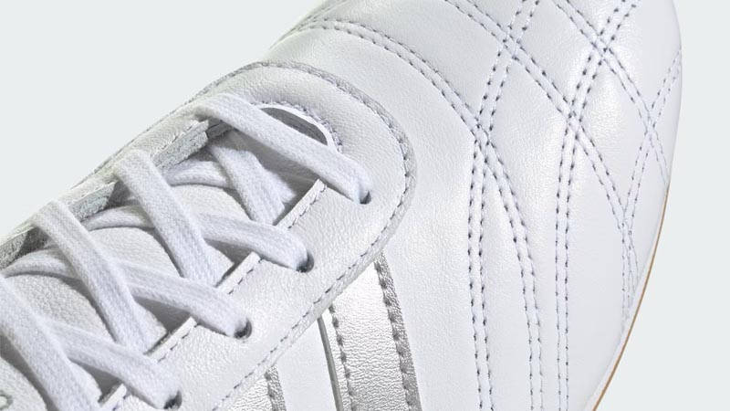 adidas Taekwondo Lace White Silver Metallic Closeup