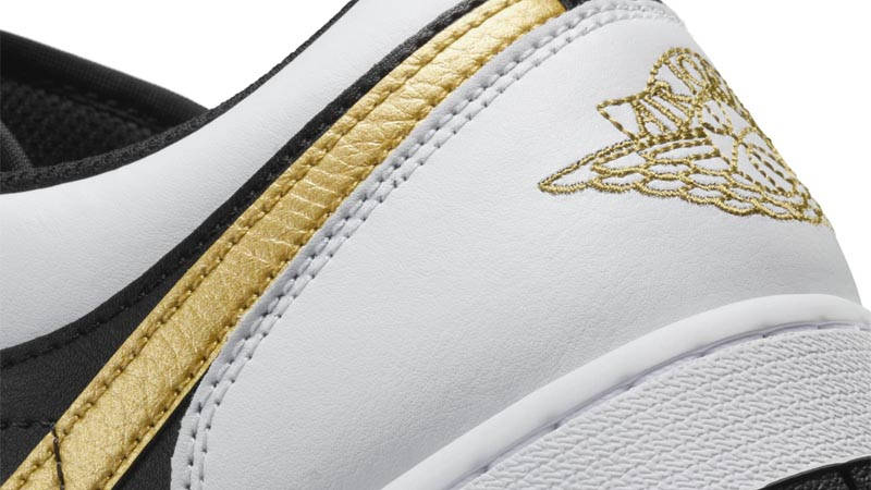 Air Jordan 1 Low Gold Swoosh Closeup