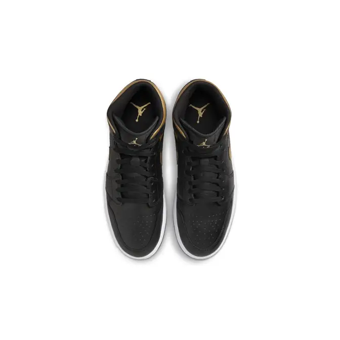 Air Jordan 1 Mid Black Metallic Gold Middle