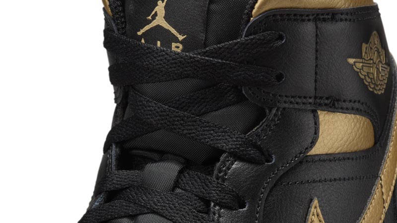 jordan retro 1 mid black and gold