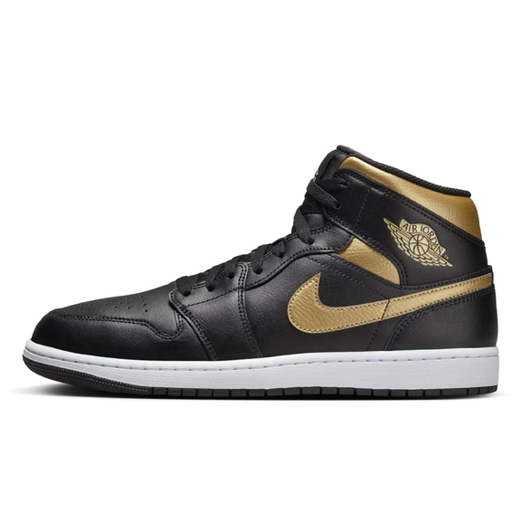 Air Jordan 1 Mid Black Metallic Gold