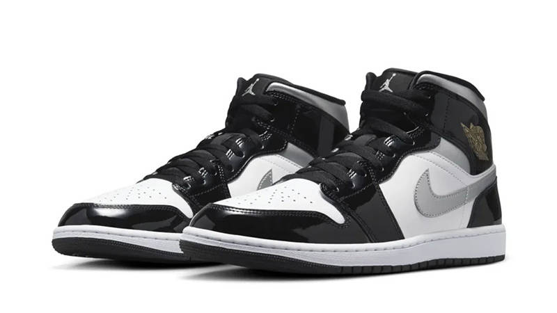 Air Jordan Mid Black Patent Silver HV0789-010 The Sole Supplier