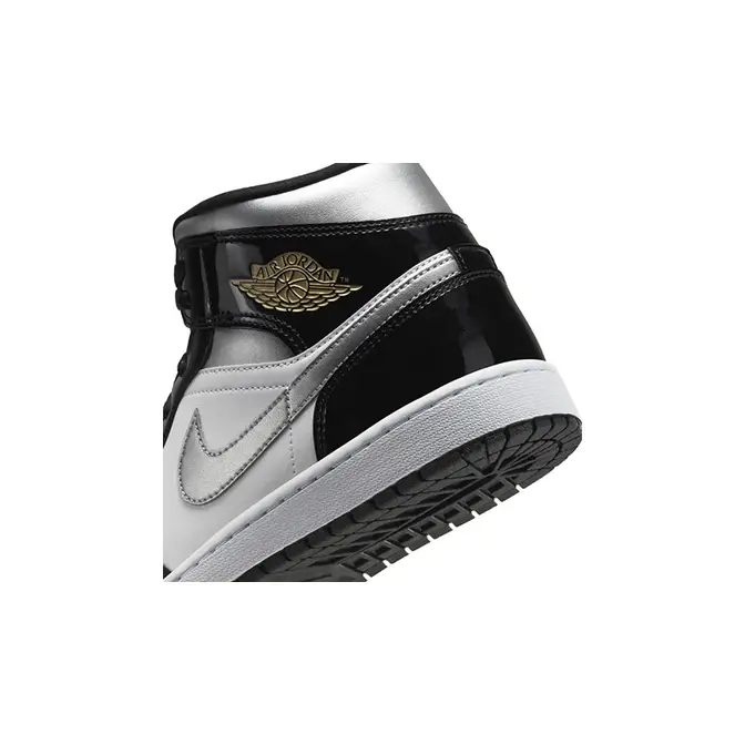 Air Jordan 1 Mid Black Patent Silver HV0789 010 The Sole Supplier