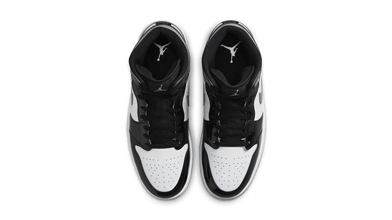 Air Jordan 1 Mid Black Patent Silver HV0789-010 middle