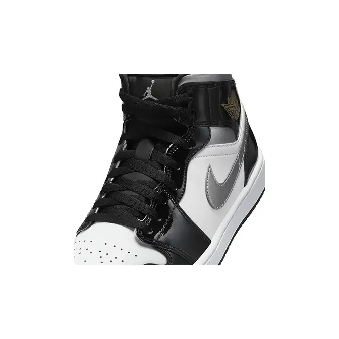 Air Jordan 1 Mid Black Patent Silver HV0789 010 The Sole Supplier