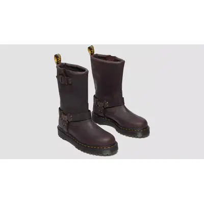 Dr. Martens Anistone Tall Leather Biker Boots Dark Brown 31901201 The Sole Supplier