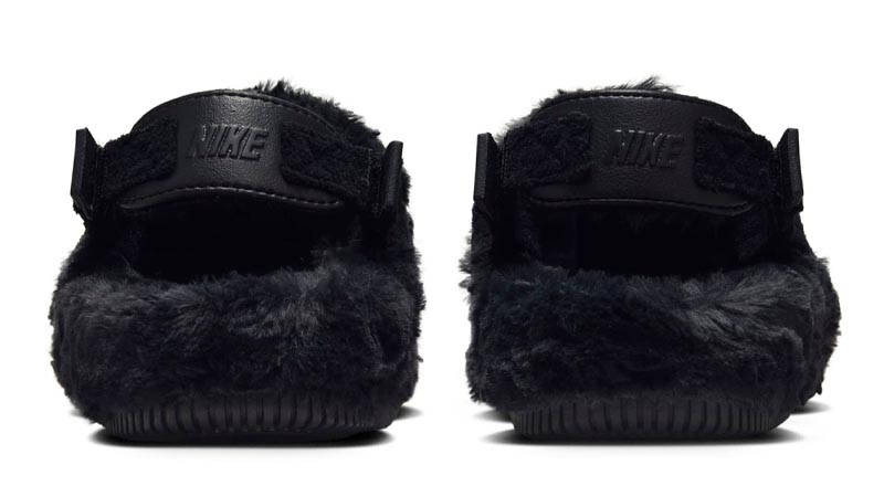 Nike Calm Mule Fuzzy Fur Black Back