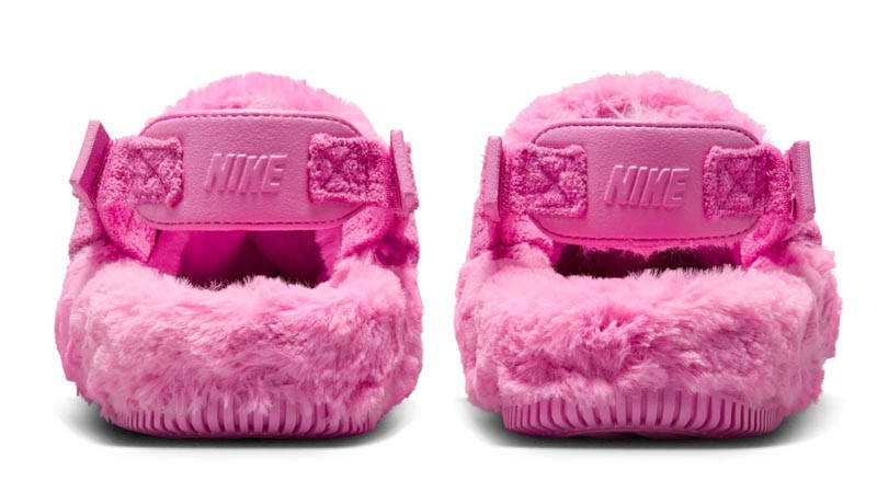 Nike Calm Mule Fuzzy Fur Playful Pink Back