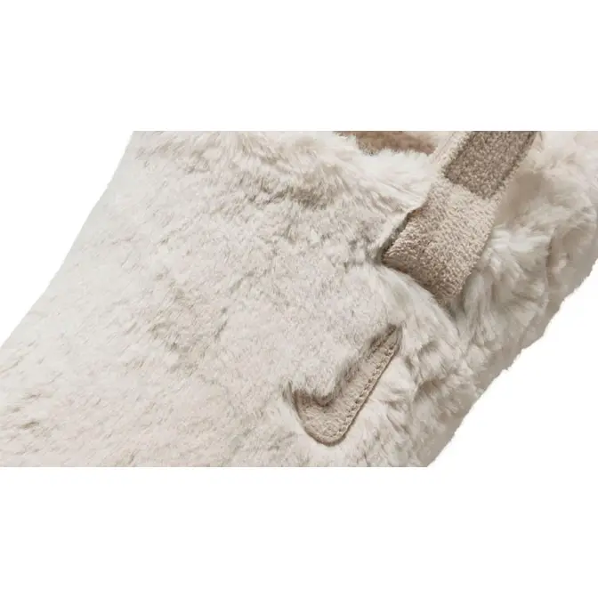 Nike Calm Mule Fuzzy Fur Sanddrift Closeup