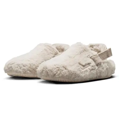 Nike Calm Mule Fuzzy Fur Sanddrift Front