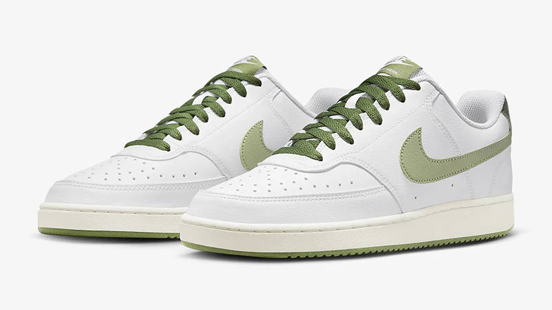 Nike Court Vision Low White Oli Green FJ5480-100 front