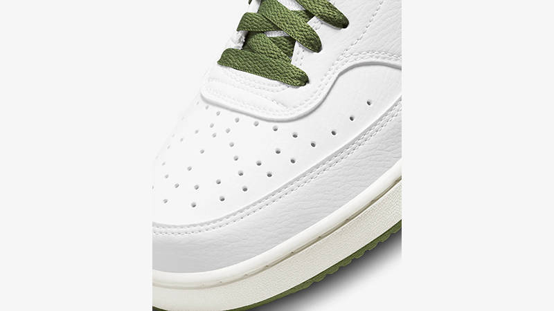 Nike Court Vision Low White Oli Green FJ5480-100 toe