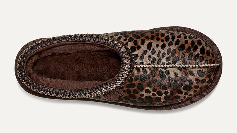 UGG Tasman Slippers Caspian Burnt Cedar Leopard 1158350-BCDR