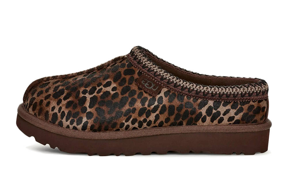 UGG Tasman Slippers Caspian Burnt Cedar Leopard 1158350-BCDR