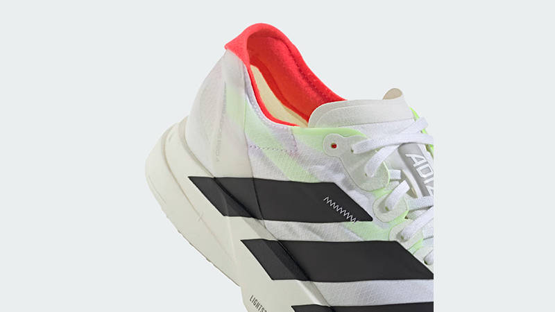 adidas Adizero Adios Pro 4 White Black Silver Womens JR1163 heel