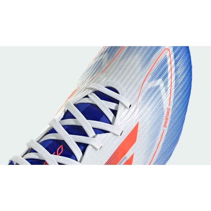 adidas F50 League FG/MG Boots White Lucid Blue Closeup