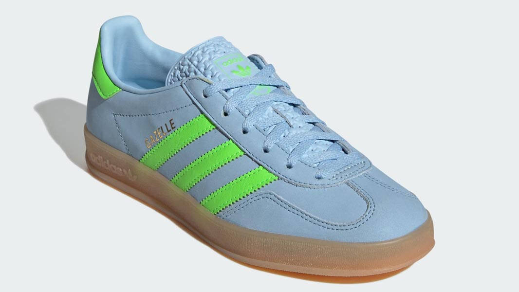 adidas Gazelle Indoor Clear Sky Solar Green Front
