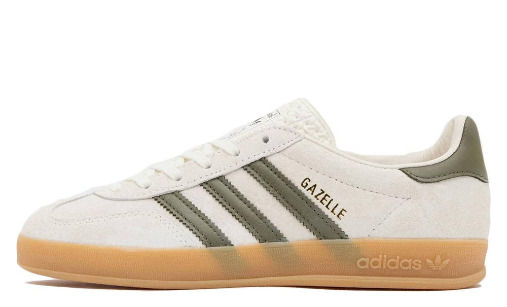 adidas Gazelle Indoor Cloud White Olive Strata
