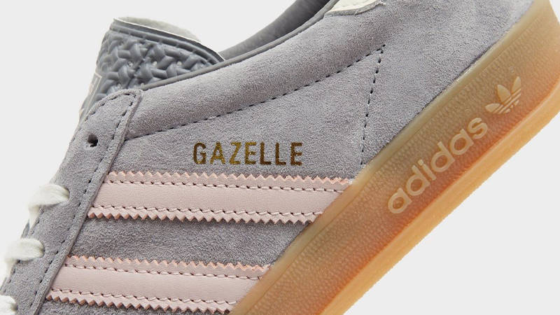 adidas Gazelle Indoor Grey Sandy Pink Closeup