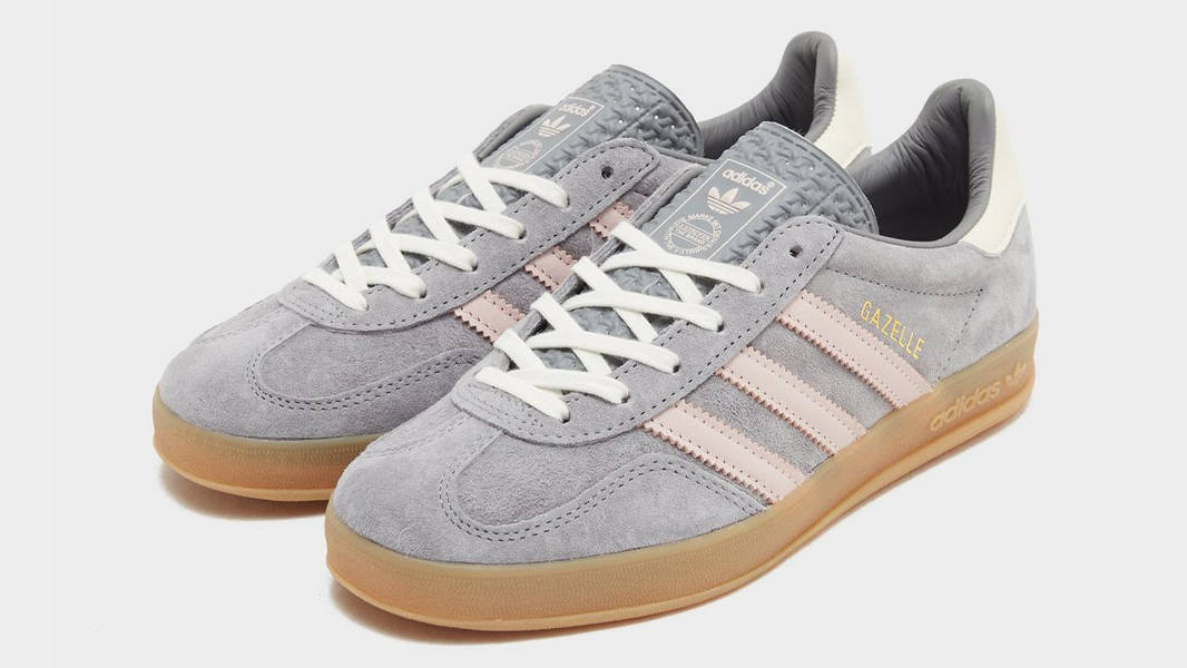 Grey pink adidas gazelle online