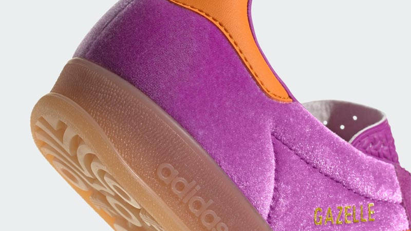 adidas Gazelle Indoor Purple Burst Orange Closeup