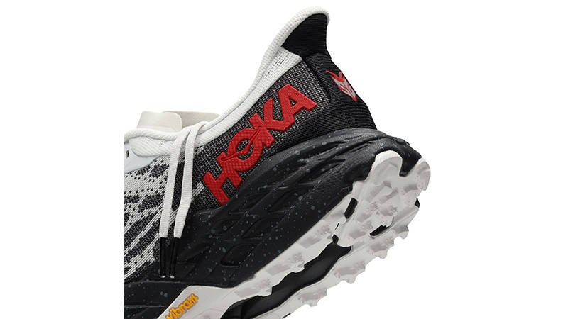 Hoka One One Speedgoat 5 Trail White Black 1123157-WBLC heel