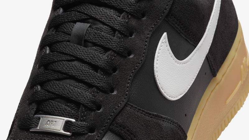 nike air force 1 black suede gum sole women's