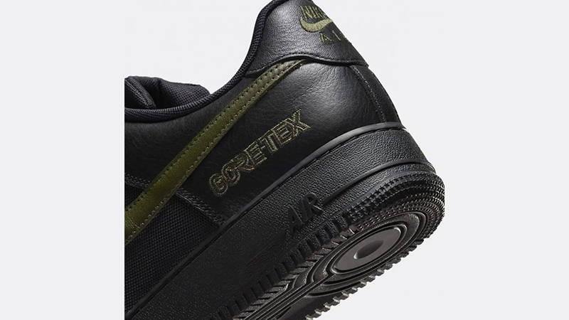 Nike Air Force 1 Low GTX Black Cargo Khaki HV3959-010 heel