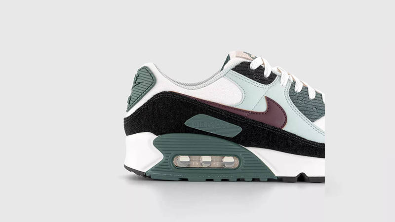 Nike Air Max 90 Burgundy Crush Vintage Green FV6059-001 heel