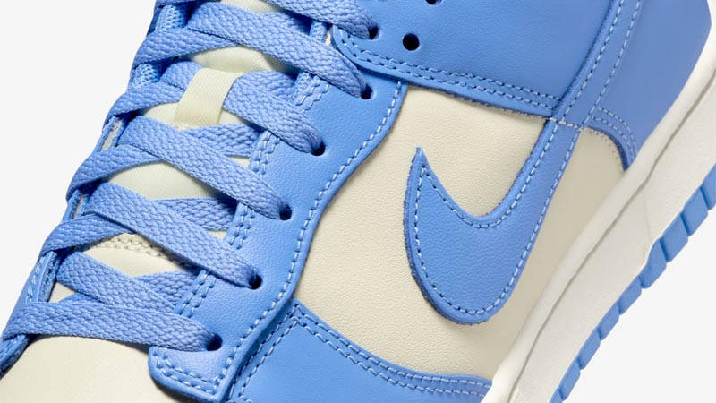 Nike Dunk Low Coconut Milk University Blue Side Closeup
