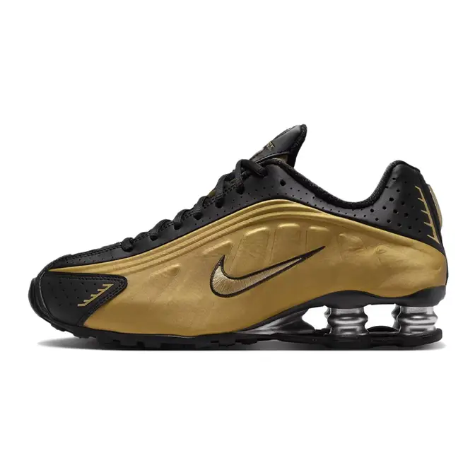 Nike Shox R4 Black Metallic Gold AR3565 005 The Sole Supplier