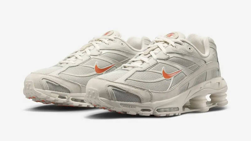 nike shox orange and white