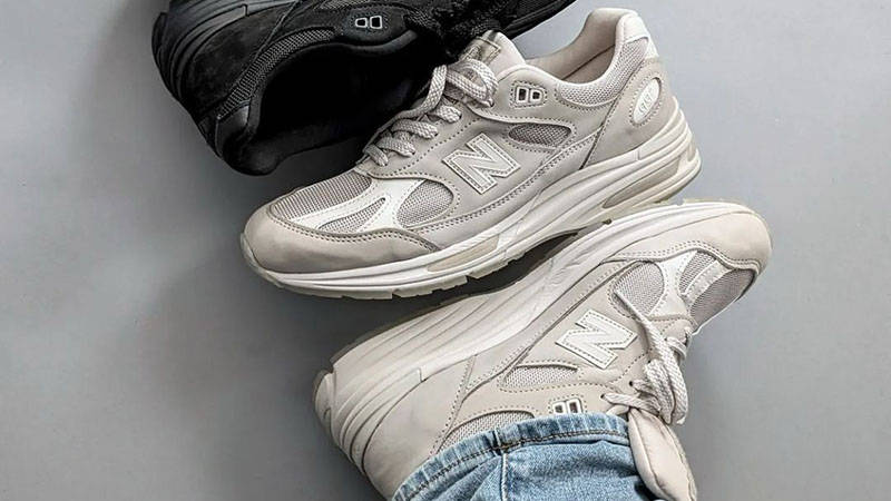 Stone Island x New Balance 991V2 Grey on foot