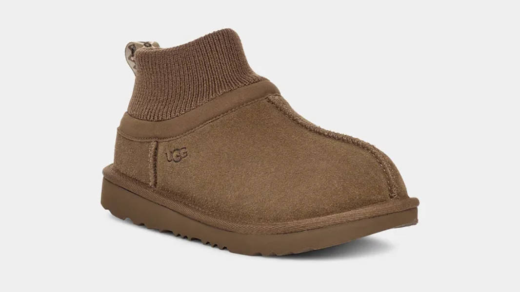 UGG Classic Ultra Mini Stretch Cuff Boot GS Hickory 1157702K-HCK Side