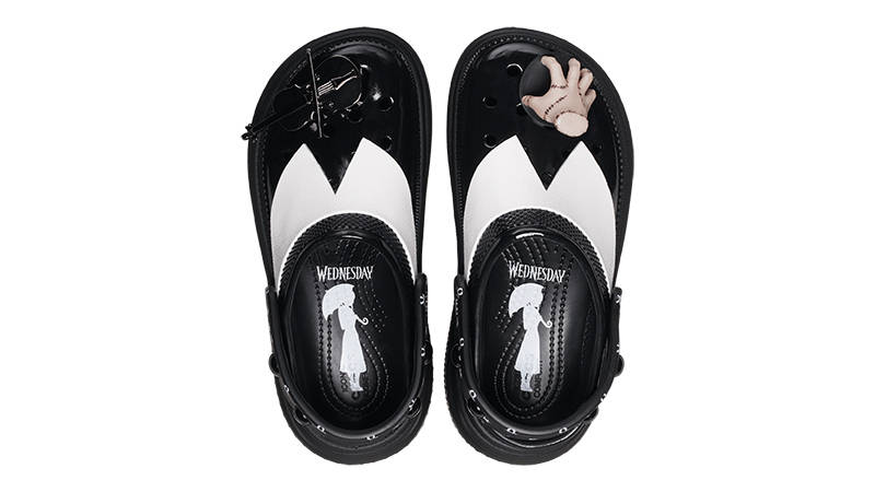 Wednesday x Crocs Stomp Clog Black White 210214-001 Top