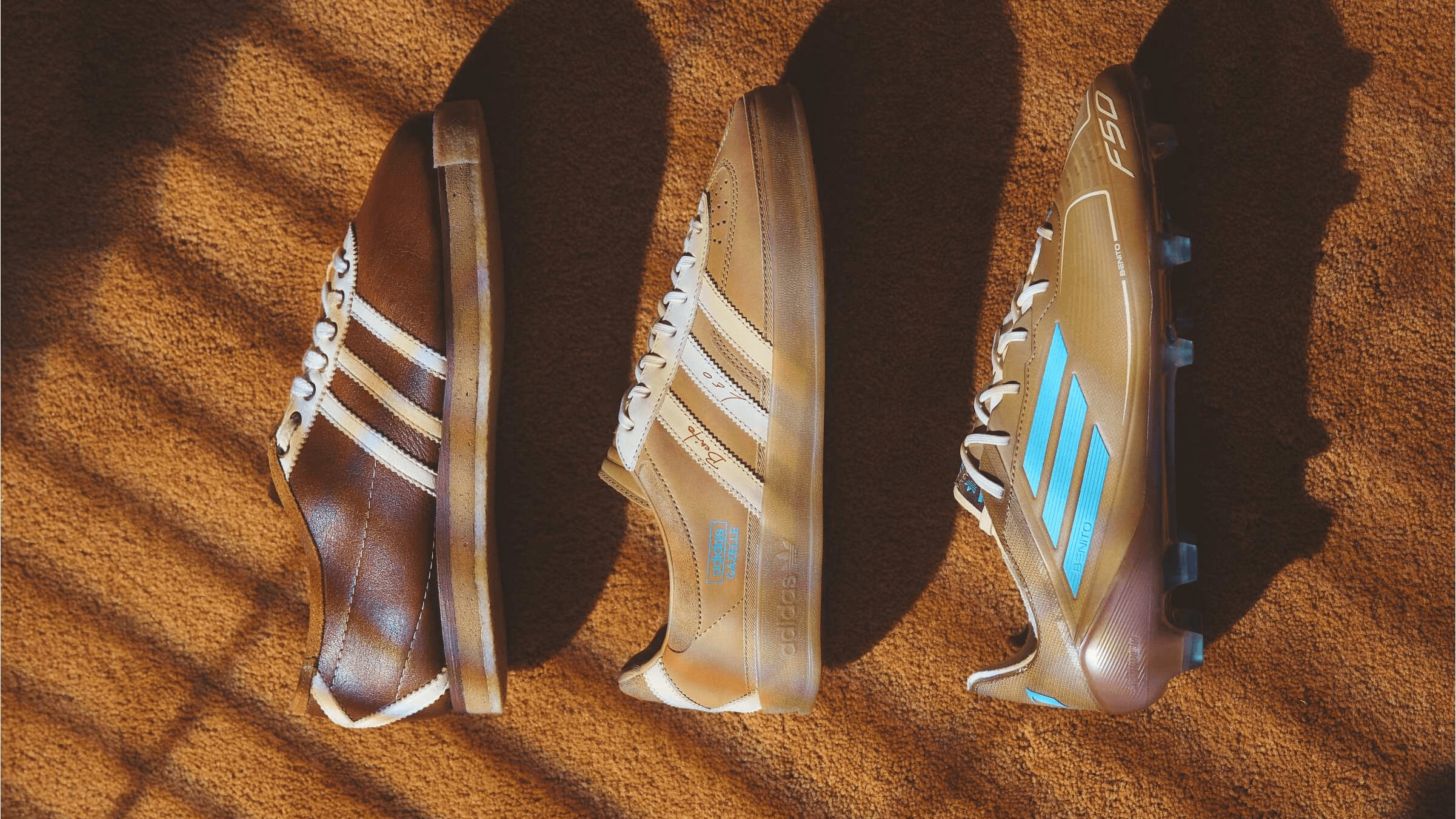 Lionel Messi x Bad Bunny x adidas Gazelle Indoor Brown Cream