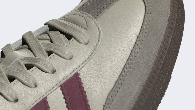 adidas Samba OG Putty Grey Maroon Closeup