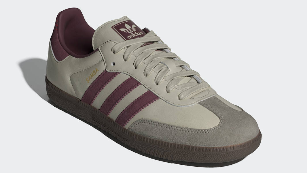 adidas Samba OG Putty Grey Maroon Front