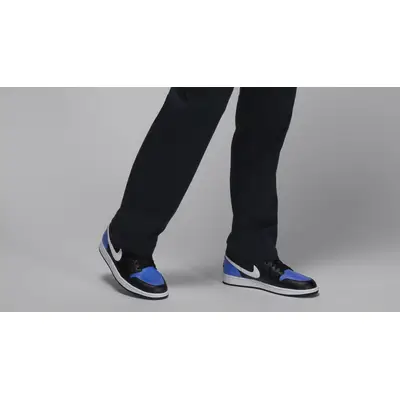 Air Jordan 1 Low Black Royal Toe On Foot