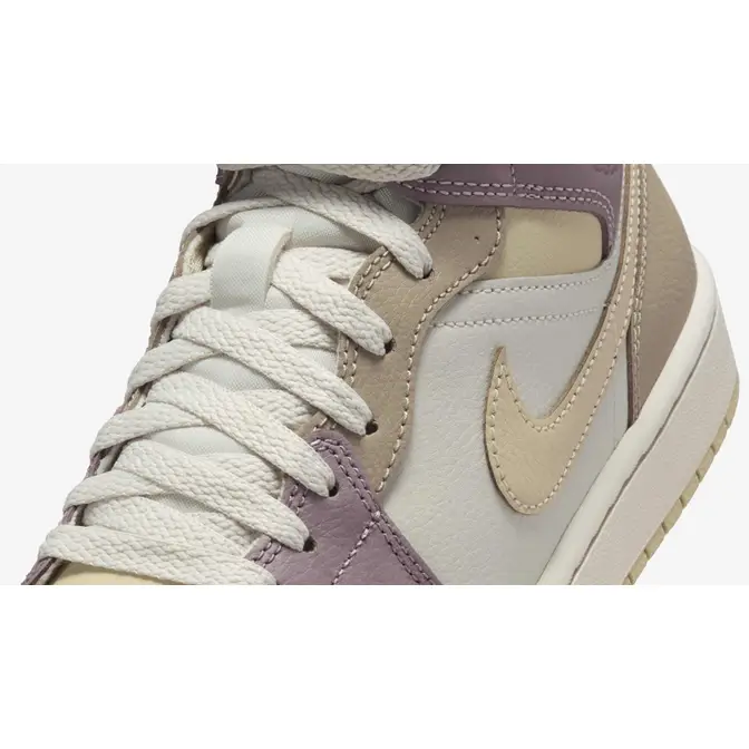 Air Jordan 1 Mid Team Gold Taupe Side Closeup