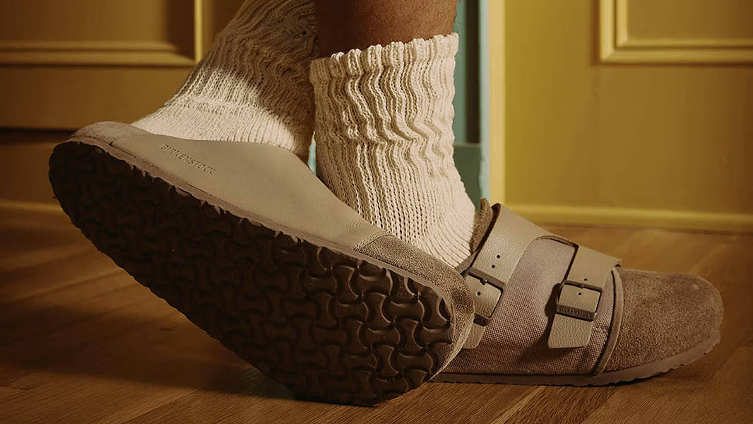 Birkenstock x Union LA Bimshire Shadow Grey 1029699 on feet