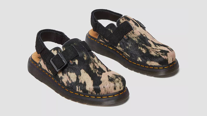 Dr. Martens Jorge II Contrast Hair-On Mules Black Beige 31889779 Front