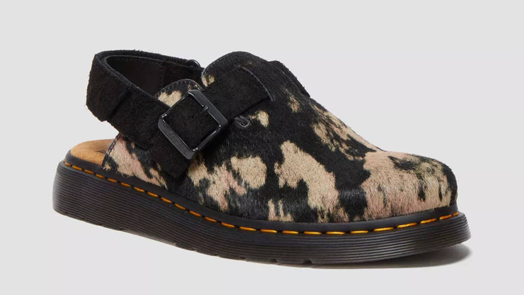 Dr. Martens Jorge II Contrast Hair-On Mules Black Beige 31889779 Side