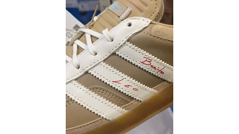 Lionel Messi x Bad Bunny x adidas Gazelle Indoor Brown Cream Detail