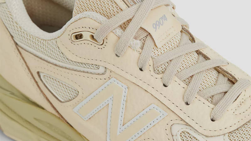 New Balance 990v4 Made in USA Macadamia Nut Closeup