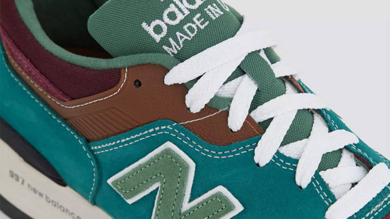 New Balance 997 Made in USA Vintage Teal Jade Closeup